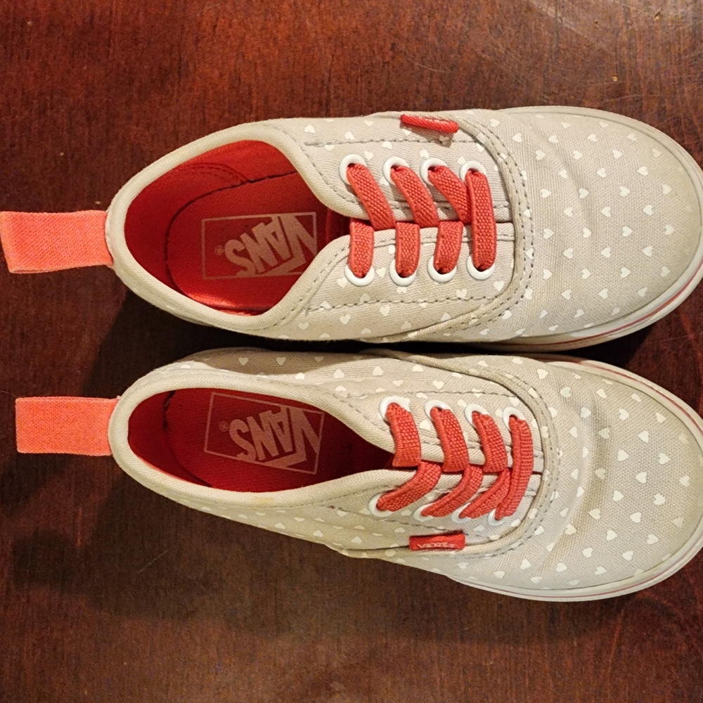 Vans Girls Gray Heart Slip On Sneakers